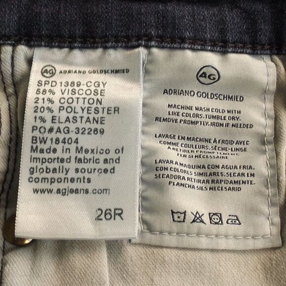 AG ADRIANO GOLDSHMEID Jeans, 26R, Legging Ankle, Skinny, CoalGrey Wash, low rise - Picture 11 of 12
